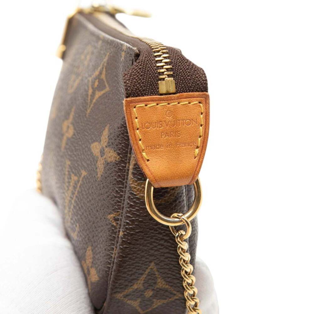 LOUIS VUITTON Brown Monogram Leather Pochette Pouch - Picture 6 of 6